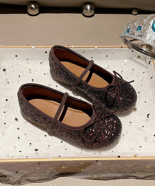 Lace Up Sequins Loafers Red Kids Penny Fashion FashionChic