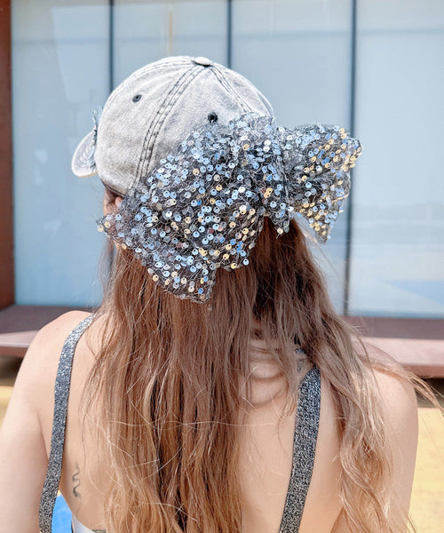 Baseball Flower Sequin Hat Fashion Rhinestone Versatile Cap Bow FashionChic