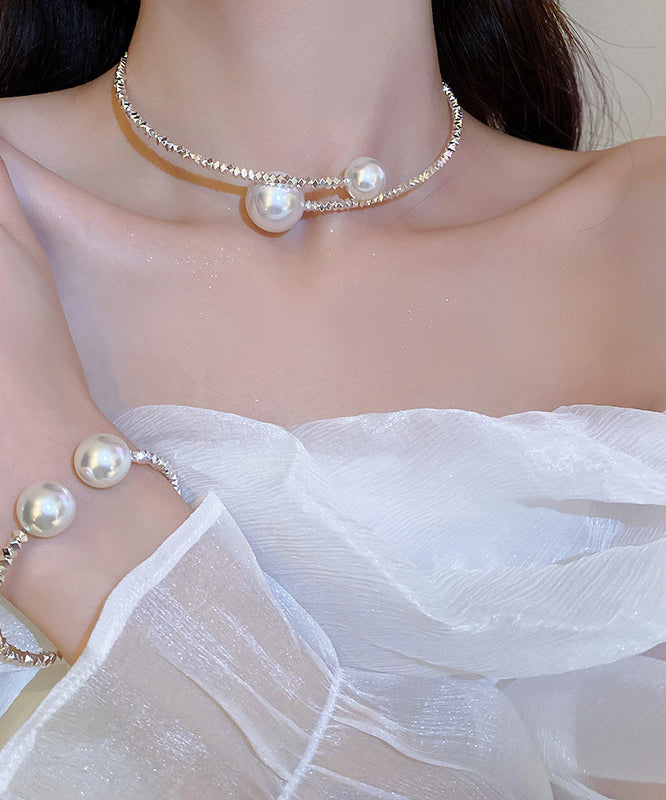 Fashion Silk Copper Alloy Pearl Choker YU020 ABC