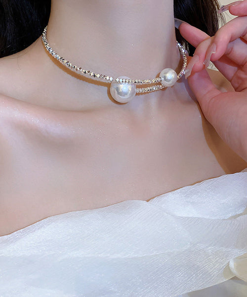 Fashion Silk Copper Alloy Pearl Choker YU020 ABC