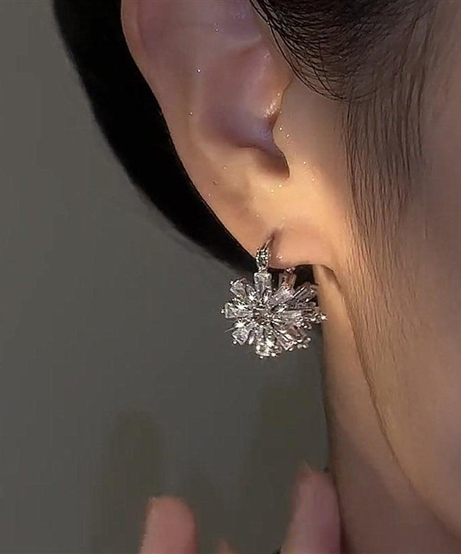 Fashion Silk Copper Zircon Snow Hoop Earrings YD035 ABC