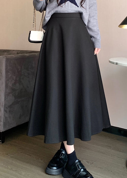 Fashion Simple Black Wrinkled High Waist Skirts Spring QQ1012 Ada Fashion