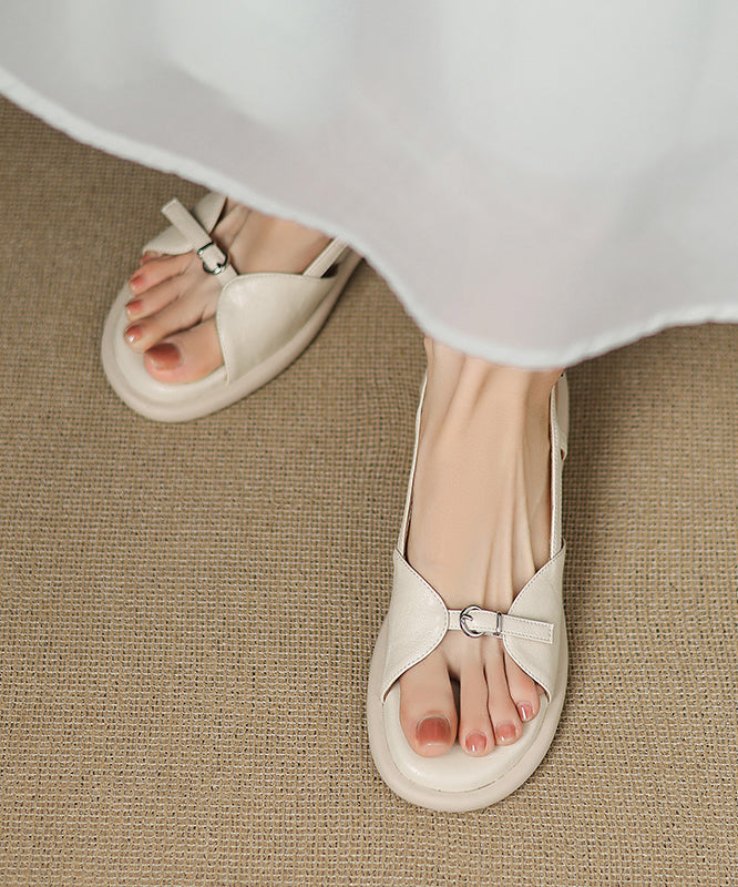Fashion Peep Pink Splicing Sandals Chunky Sheepskin Toe FashionChic