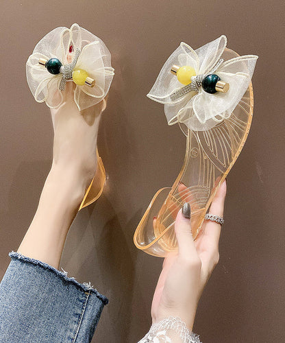 Fashion Tulle Bow Transparent Crystal Walking Sandals AA003 shoe-CS240815