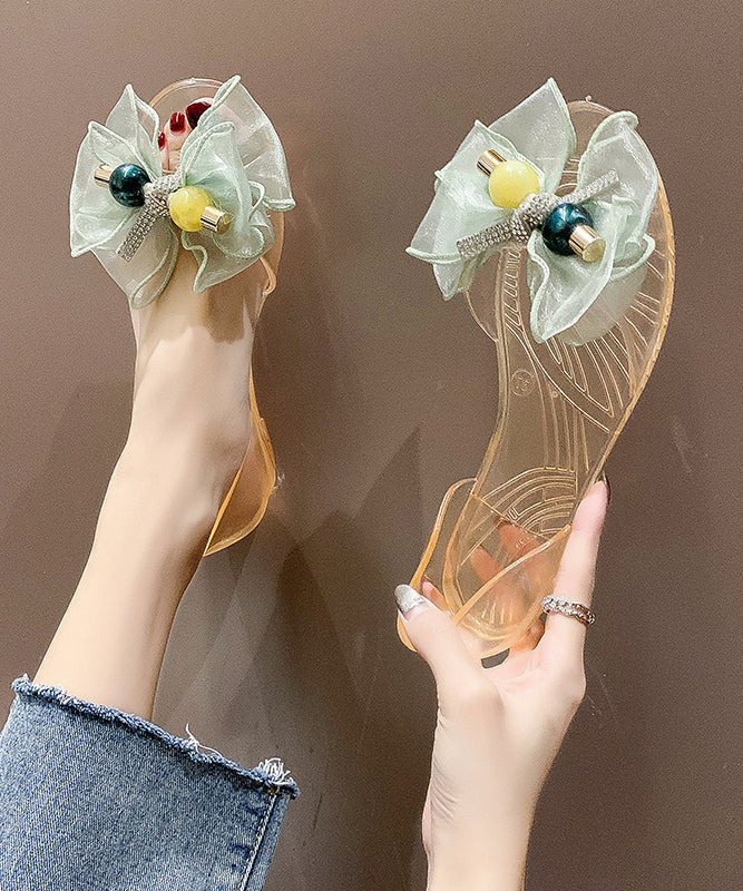 Fashion Tulle Bow Transparent Crystal Walking Sandals AA003 shoe-CS240815