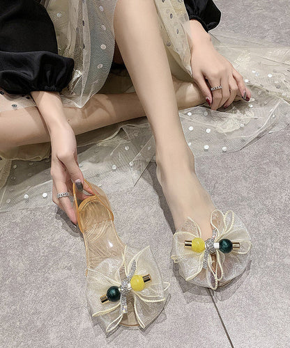 Fashion Tulle Bow Transparent Crystal Walking Sandals AA003 shoe-CS240815