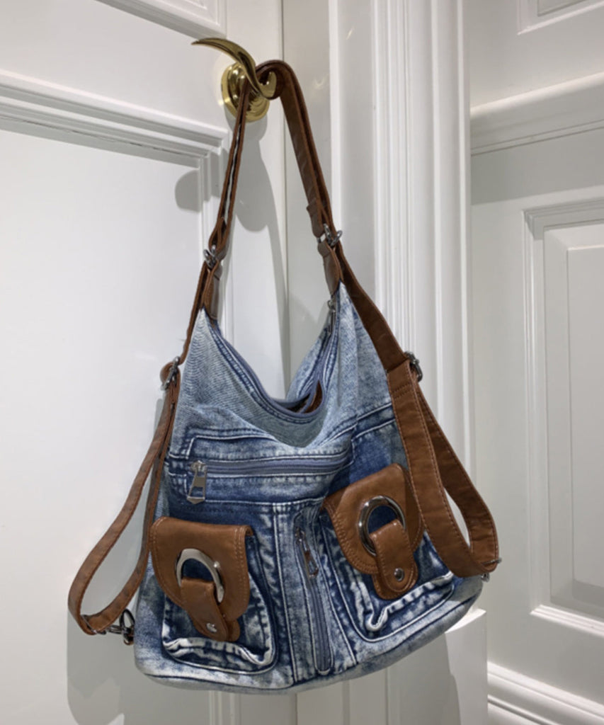 Fashion Versatile Blue Large Capacity Denim Satchel Bag Handbag HJ1032 Ada Fashion