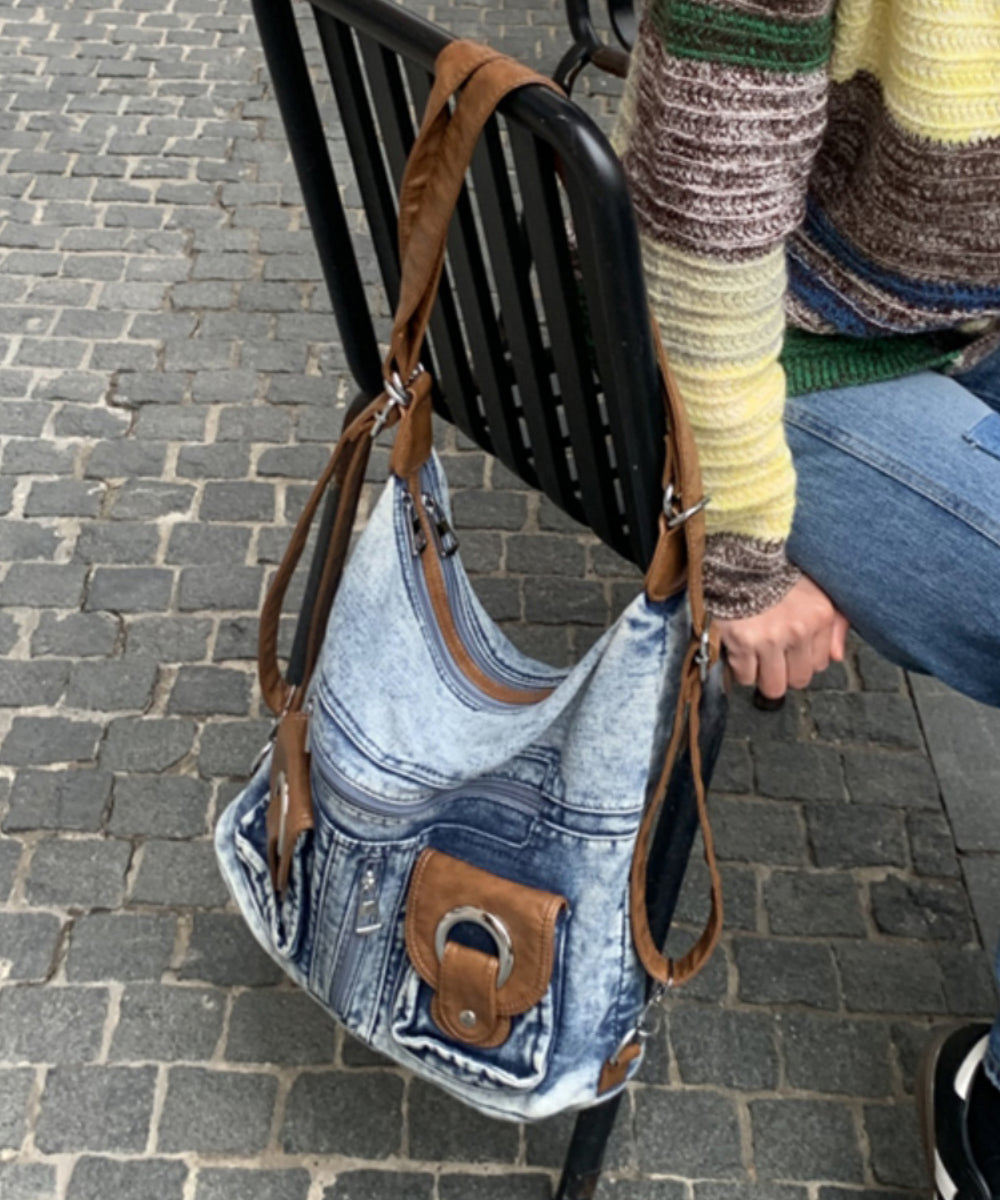 Fashion Versatile Blue Large Capacity Denim Satchel Bag Handbag HJ1032 Ada Fashion