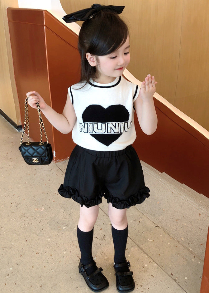 Fashion White O-Neck Baby Girls Vest And Shorts Two Pieces Set Sleeveless SS1023 MM-RCTZ-TPGIEC240601