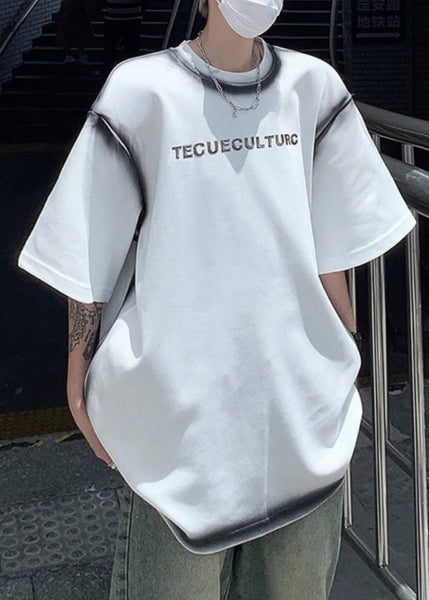 Fashion White O Neck Patchwork Cotton Best T Shirts For Men Summer WA010 MENT241110