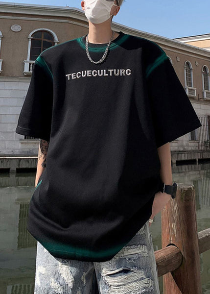 Fashion White O Neck Patchwork Cotton Best T Shirts For Men Summer WA010 MENT241110