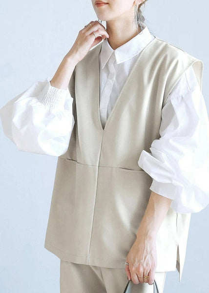 Top Oversized Blouse Lantern Side Open Cotton Fashion White FashionChic