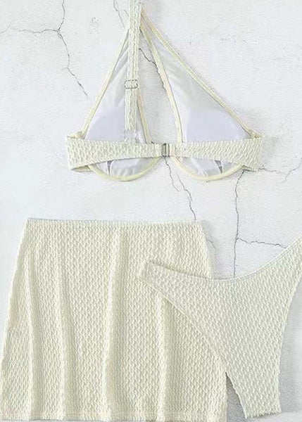 Fashion White Sexy One-Shoulder Bikini Swimwear Set VC030 WM-Beach-QQT240615
