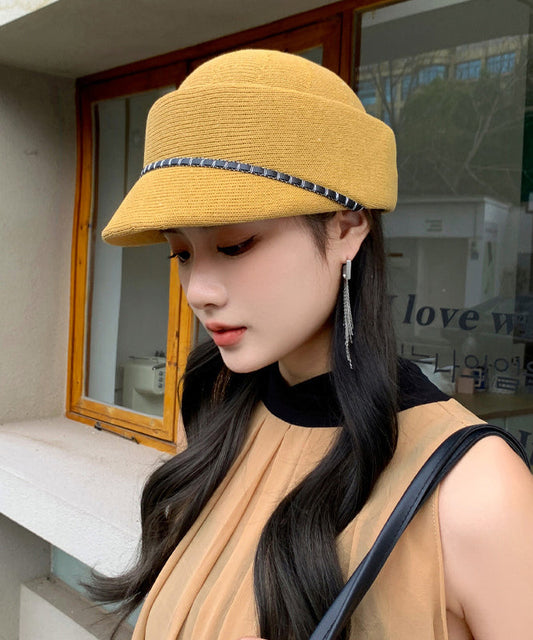 Sun Hat Knit Yellow Thin Breathable Fashion FashionChic