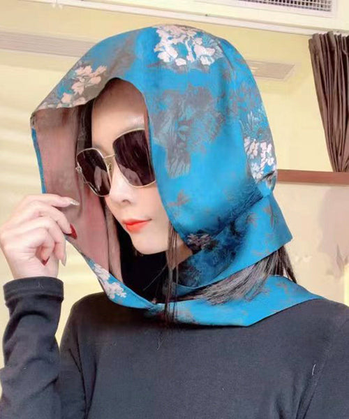 Fashionable And Versatile Green Printed Thin Style Baotou Scarf YU1014 Hat-HAT240528