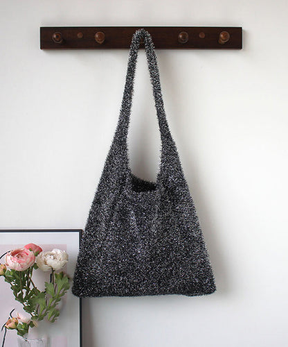 Fashionable Silver Shiny Knitted Shoulder Bag SX1004 Ada Fashion