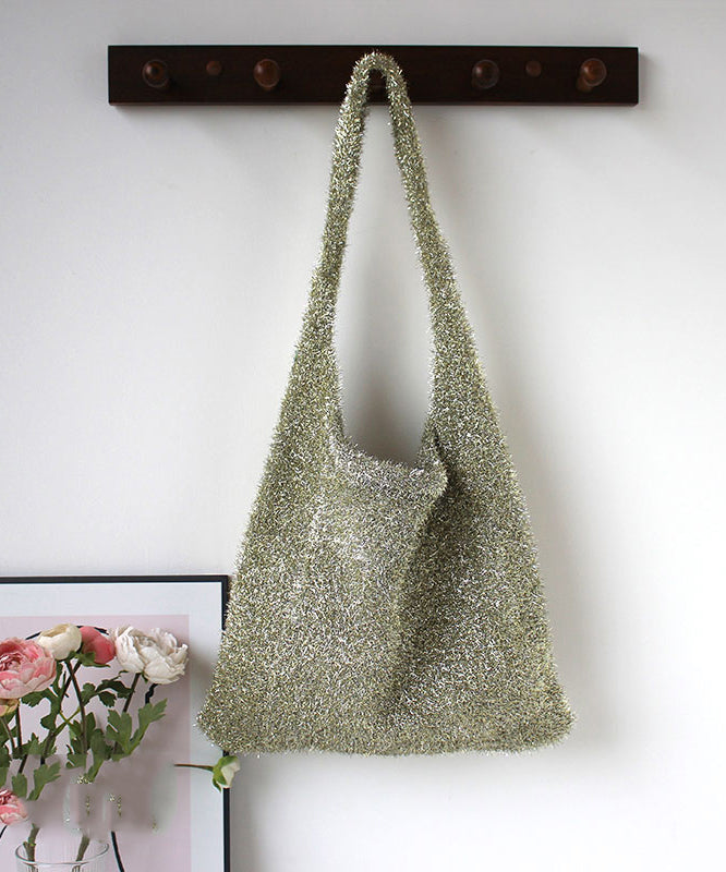 Fashionable Silver Shiny Knitted Shoulder Bag SX1004 Ada Fashion