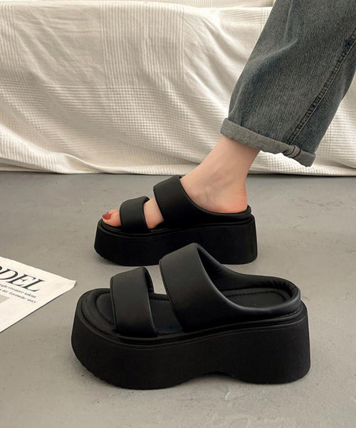 Faux Leather Splicing Silver Fashion Platform Slide Sandals Peep Toe AP1028 shoe-LT240905