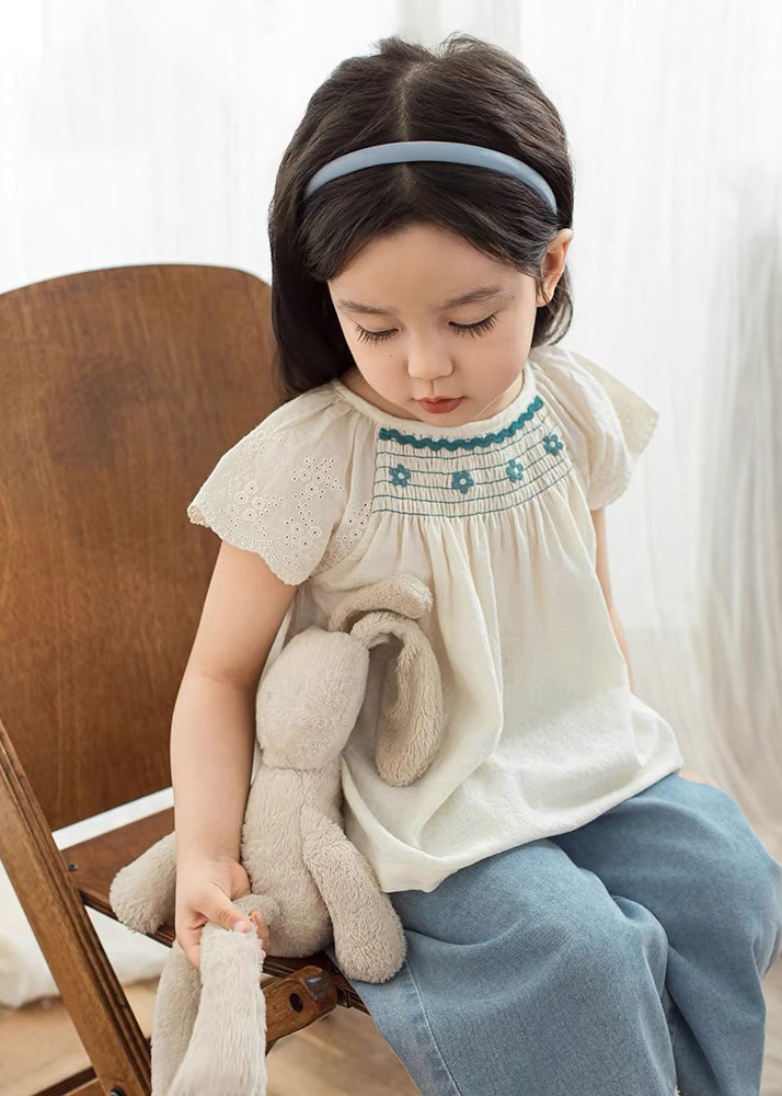 Fine Beige O-Neck Patchwork Kids T Shirt Short Sleeve SS1026 MM-RCTZ-STP240601