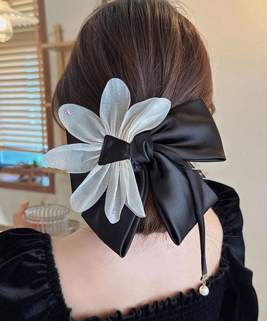 Fine Black Alloy Cloth Tulle Bow Hairpin  RA034 ABC