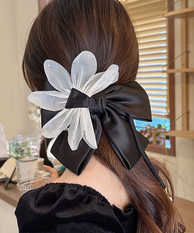 Fine Black Alloy Cloth Tulle Bow Hairpin  RA034 ABC