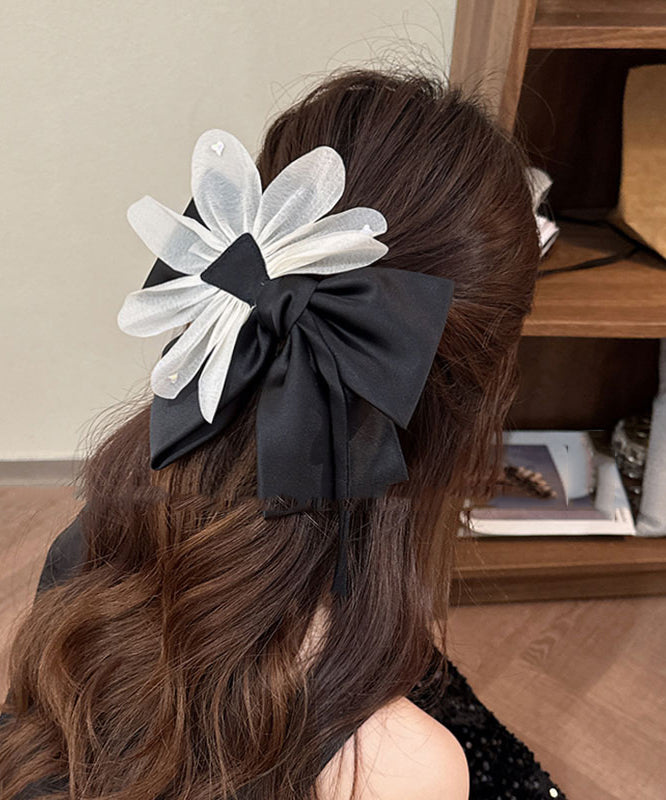Fine Black Alloy Cloth Tulle Bow Hairpin  RA034 ABC