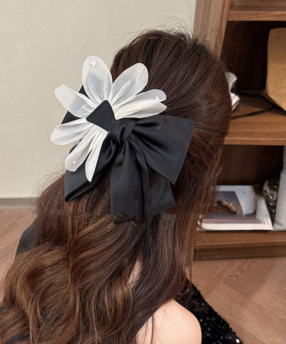 Fine Black Alloy Cloth Tulle Bow Hairpin  RA034 ABC