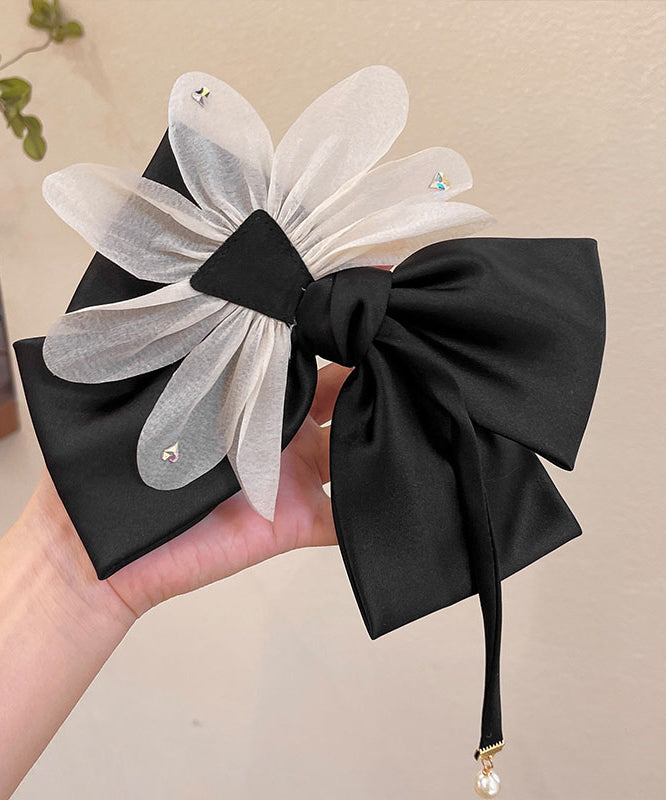 Fine Black Alloy Cloth Tulle Bow Hairpin  RA034 ABC