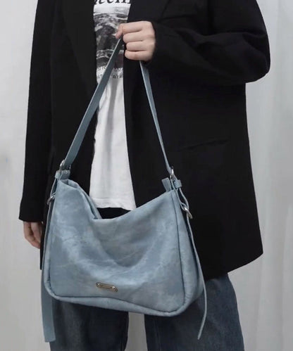 Fine Black Canvas Patchwork Faux Leather Messenger Bag UU1086 Bag-BGS240527