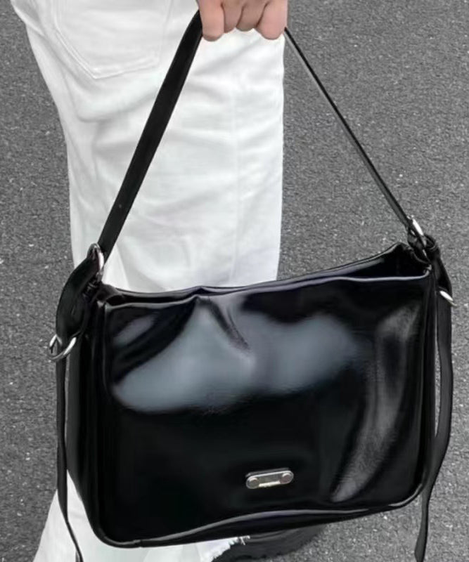 Fine Black Canvas Patchwork Faux Leather Messenger Bag UU1086 Bag-BGS240527