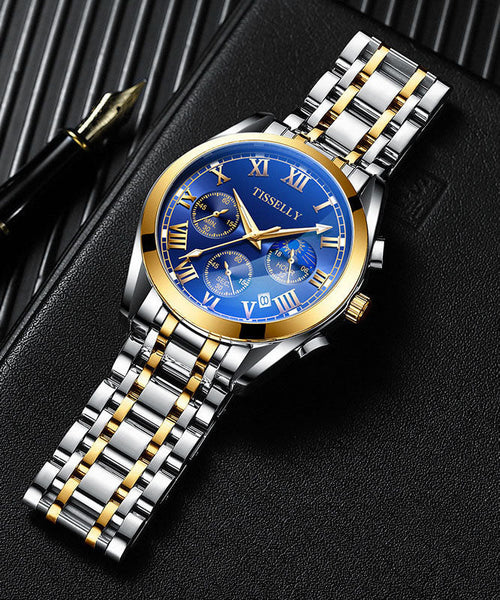 Waterproof Alloy Stainless Black Reinforced Fine Blue Steel Glass FashionChic