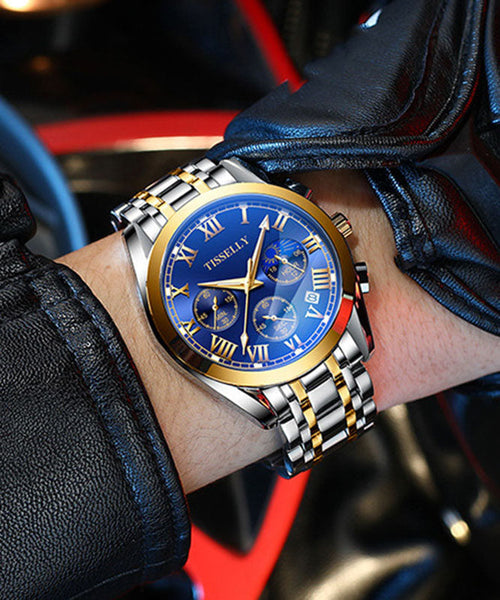 Waterproof Alloy Stainless Black Reinforced Fine Blue Steel Glass FashionChic