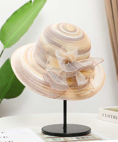 Blue Hat Fine Organza Sun Floppy Floral FashionChic