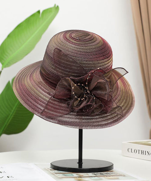 Blue Hat Fine Organza Sun Floppy Floral FashionChic