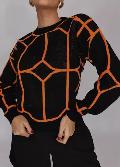 Fine Blue O Neck Thick Striped Knit Sweater Fall QY001 BB-ZS-WM-NTP241002