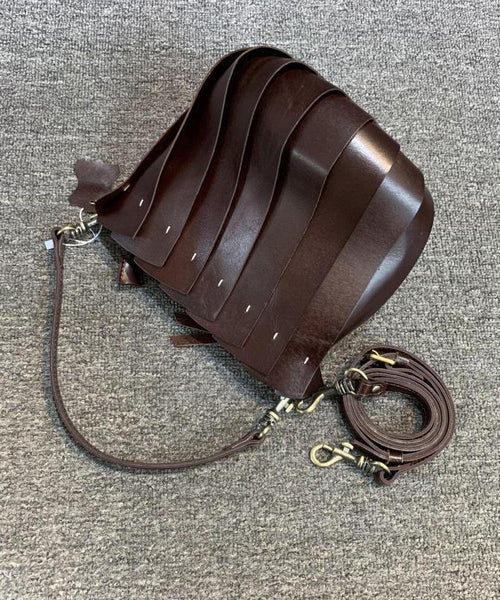 Fine Coffee Patchwork Calf Leather Tote Handbag MM041 Bag-BGS240620