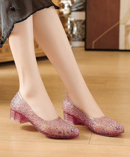 Fine Comfy Splicing Chunky Silver Hollow Out Sandals AG1018 shoe-CS240905