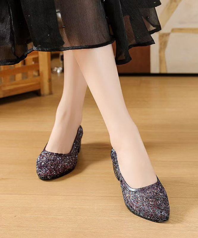 Fine Comfy Splicing Chunky Silver Hollow Out Sandals AG1018 shoe-CS240905