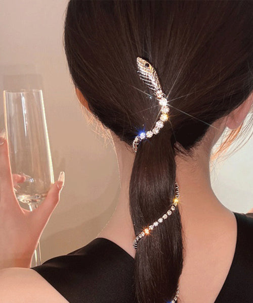 Gold Alloy Tassel Fine Zircon Hairpin Serpentine FashionChic