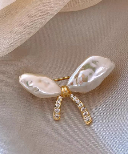 Fine Gold Copper Alloy Asymmetric Bow Brooches YD031 ABC