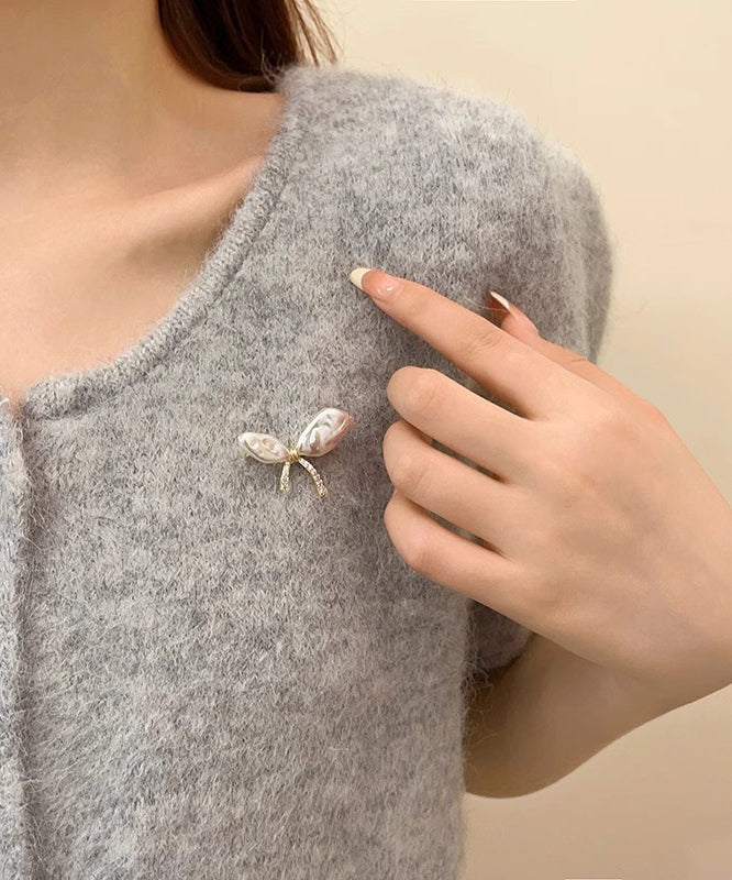 Fine Gold Copper Alloy Asymmetric Bow Brooches YD031 ABC