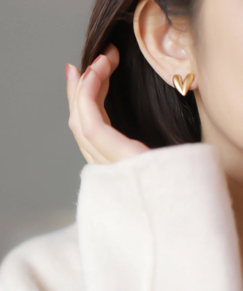 Gold LoveStud Copper Earrings Alloy Fine FashionChic