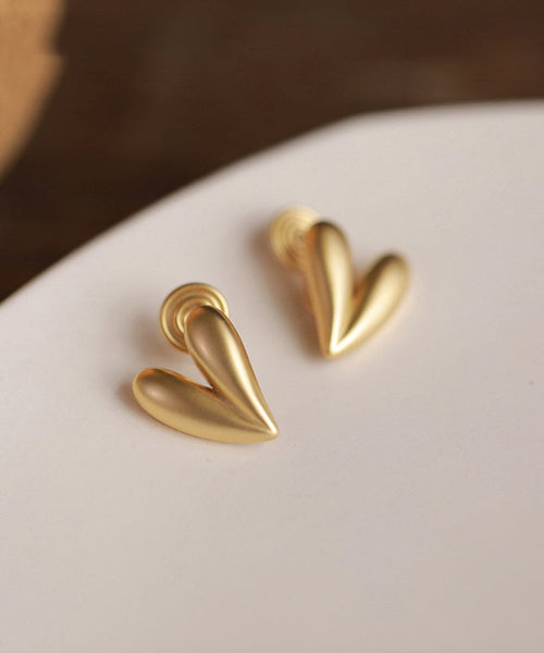 Gold LoveStud Copper Earrings Alloy Fine FashionChic