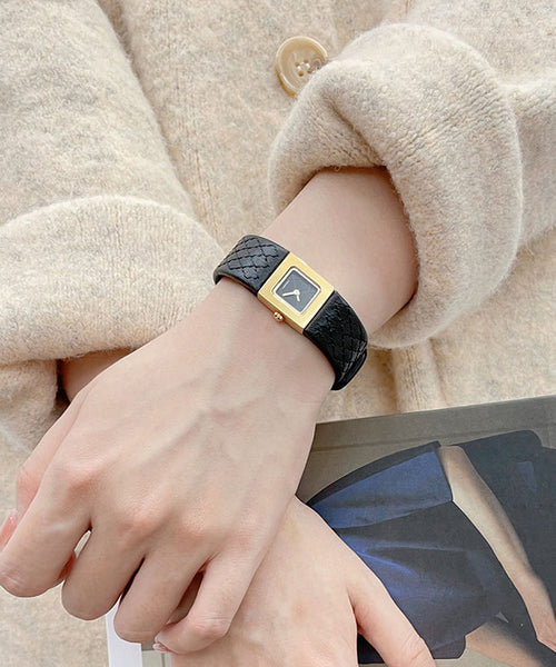 Gold Waterproof Quartz Movement Fine Leather Watches FashionChic