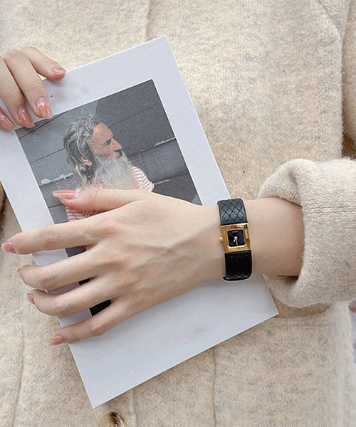 Gold Waterproof Quartz Movement Fine Leather Watches FashionChic