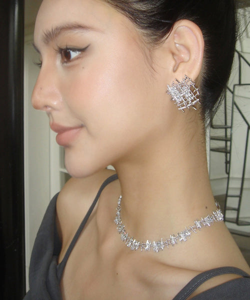 Fine Gold Metal Gem Stone Collar Necklace MM081 JEW-NLC240620