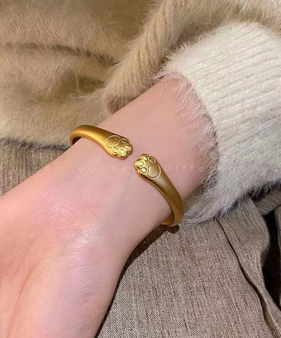 Fine Gold Sterling Silver Overgild Lucky Cat Cuff ZZ030 JEW-BAN240613