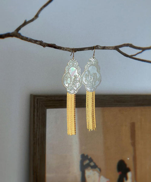 Tassel Gold Sterling Magpie Silver Fine Drop Shell Overgild FashionChic