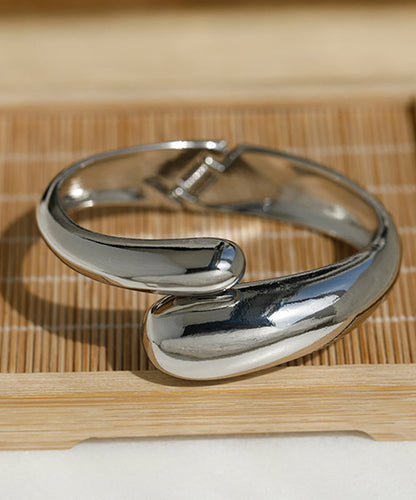 Fine Gold Sterling Silver Overgild Smooth Surface Cuff QU006 JEW-BAN241007