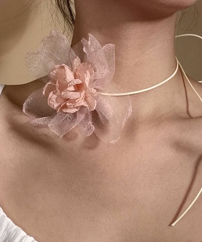 Fine Green Cloth Tulle Floral Choker YU004 ABC